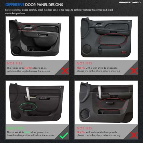 RHAOCZIYAUTO 22818467 Front Left Driver Side Armrest Repair Kit Fit for Chevy Silverado 1500 2500HD 3500HD 2010-2014 For GMC Sierra 1500 2500 HD 3500 HD 2010-2014 Door Panel with Release Handle Below Armrest - Tan - Image 3