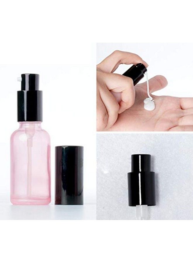 ASTRQLE 1Pc 3.4Oz 100Ml Pink Glass Empty Upscale Press Pump Bottles Jar Pot Vial Tube Containers For Makeup Lotion Serum Face Cream Facial Cleanser Toner Liquid Cosmetics Essential Oil Emulsion - Image 4