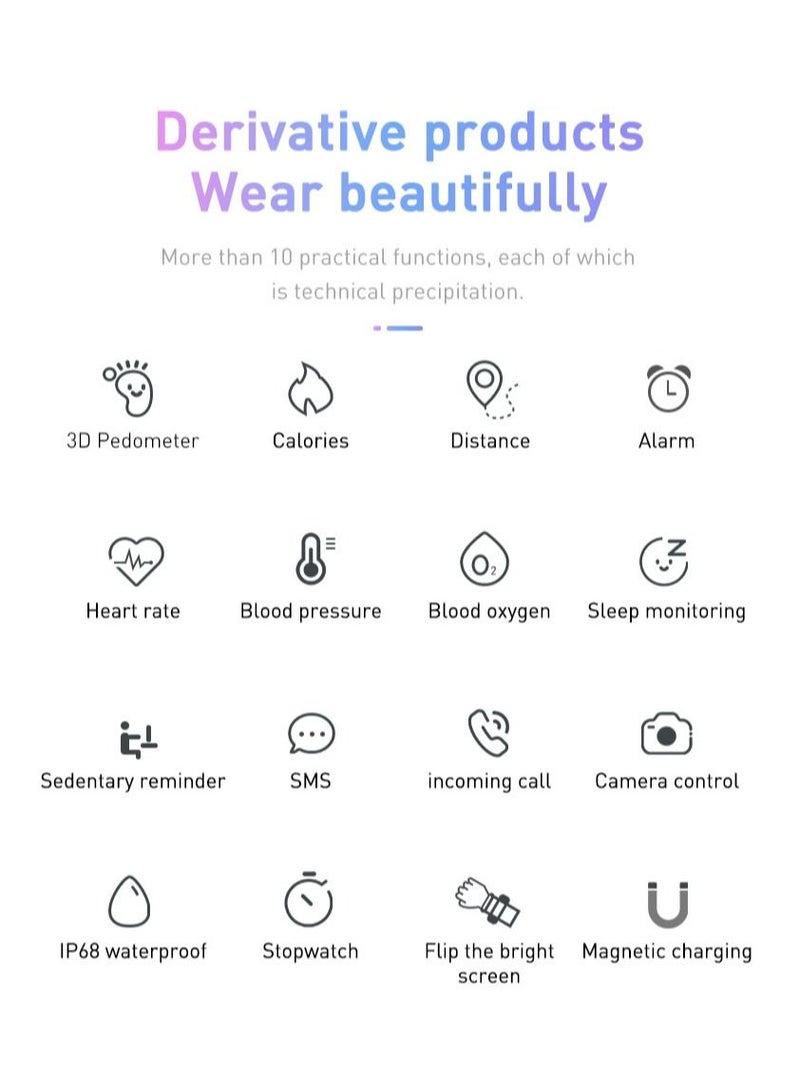 Children's Smartwatch S90 Fitness Bracelet Waterproof Alarm Clock Sleep Monitor Sport Wristband for Kids Girls Boys Gift (Blue) - Image 2