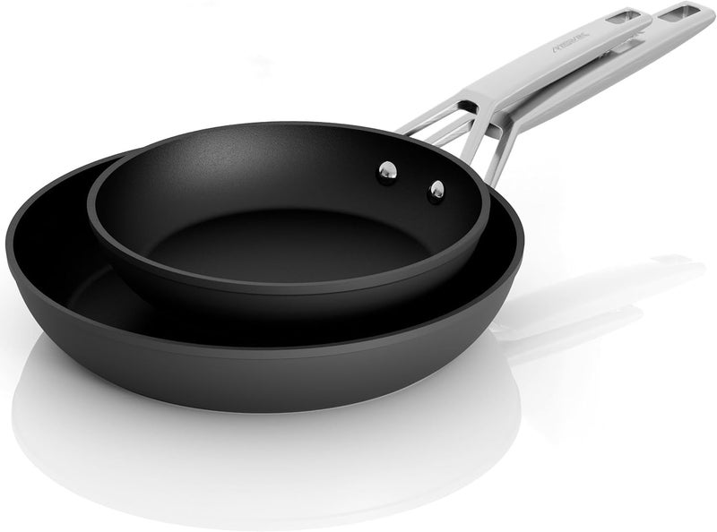 MsMk Non Stick Frying Pans 10 Inch and 12 Inch Nonstick Frying Pan Set PFOA Free NonToxic Skillet Set for Induction Ceramic and Gas Cooktops