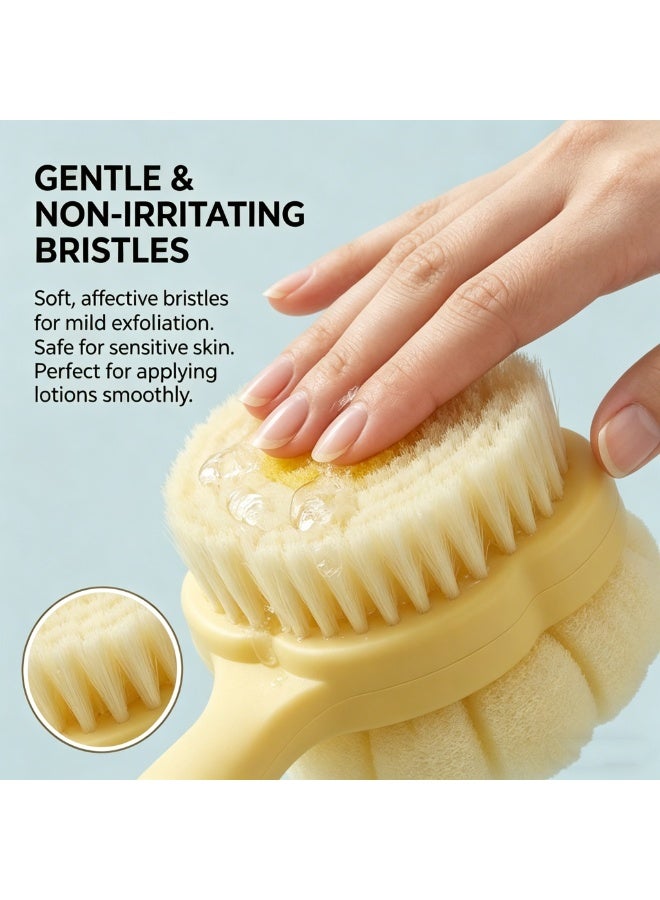 Dual-Sided Nordic Bath Brush – Flexible Design for Back Scrubbing & Body Wash, Gentle Non-Irritating Bristles, Combines Lotions Application & Exfoliation, Comfortable Grip for Shower Use - Image 4