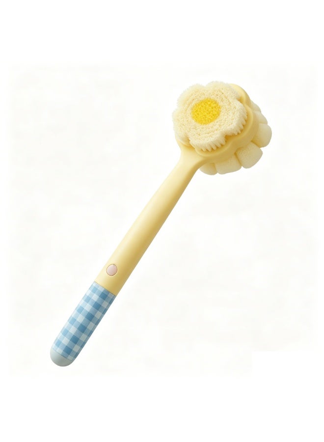 Dual-Sided Nordic Bath Brush – Flexible Design for Back Scrubbing & Body Wash, Gentle Non-Irritating Bristles, Combines Lotions Application & Exfoliation, Comfortable Grip for Shower Use - Image 1