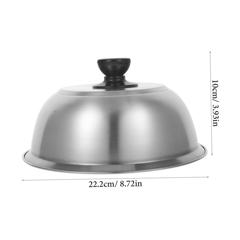 Stainless Steel Steak Splatter Guard Lid For Grilling Fish Oil Splash Easy To Clean - Image 3