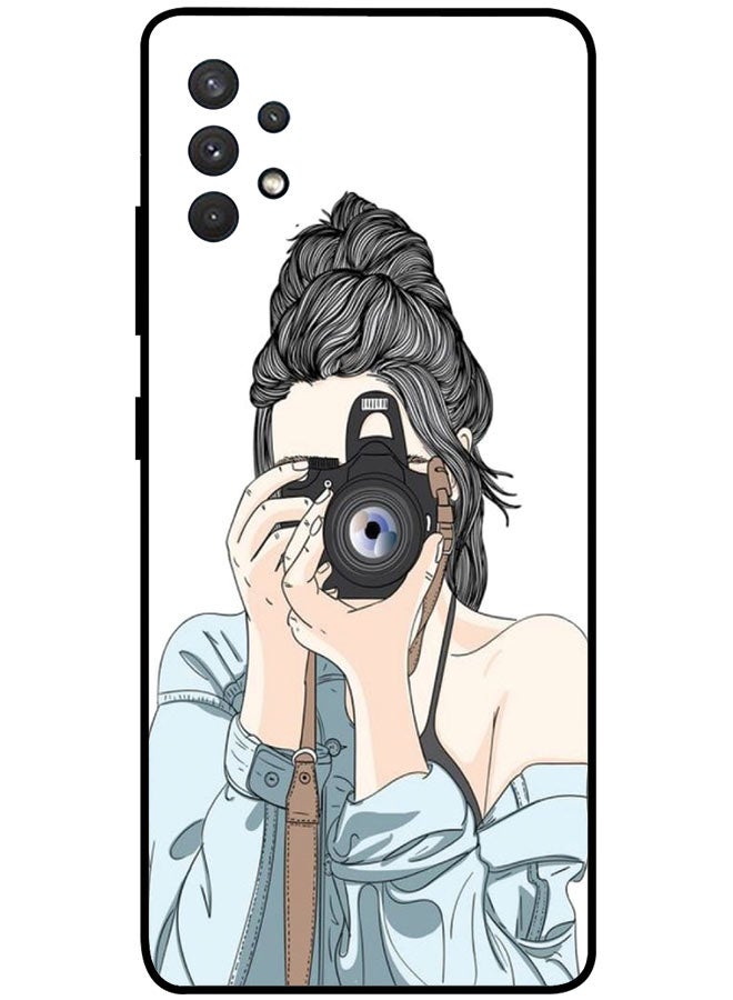 EYE CATCH Protective Case Cover For Samsung Galaxy A32 5G Smart Series Printed Protective Case Cover for Samsung A32 5G Girl Capture Picture - Image 1