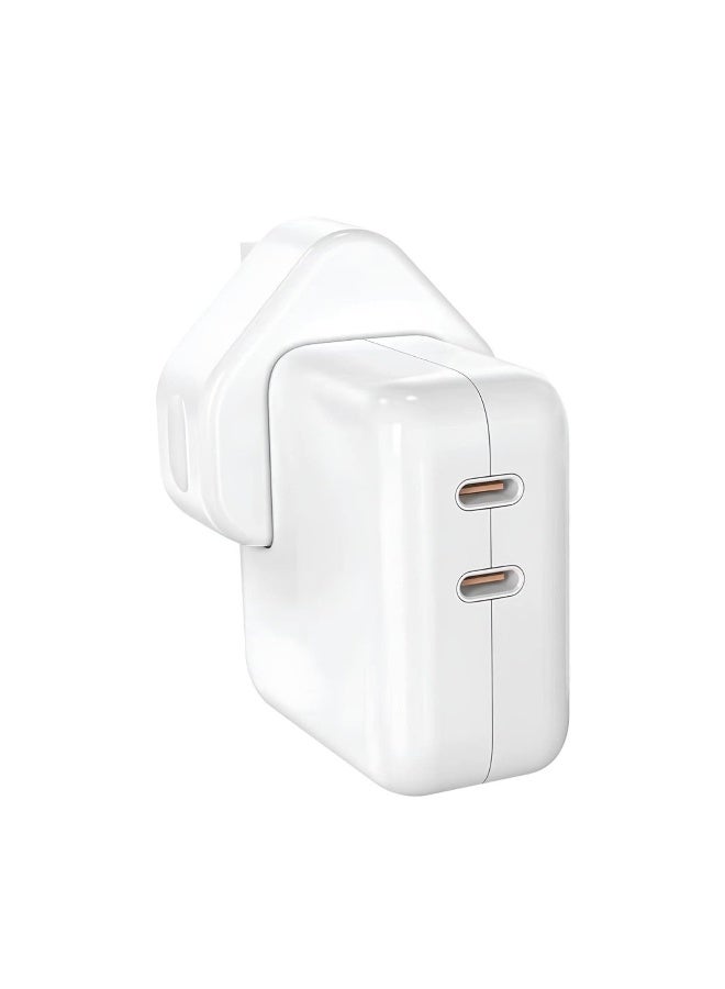 Generic valueable 1 35W Fast Charging Wall Charger with Dual Type-C Ports, White - Image 1