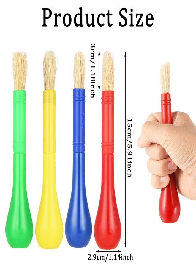 Prasacco 4 Piece Kids Paint Brushes, Jumbo Children's Paintbrushes Artist Paint Brushes with Easy to Hold Handles Grip Toddler Tempera Paint Brushes Kids Craft Paint Brushes for Kids Painting - Image 2