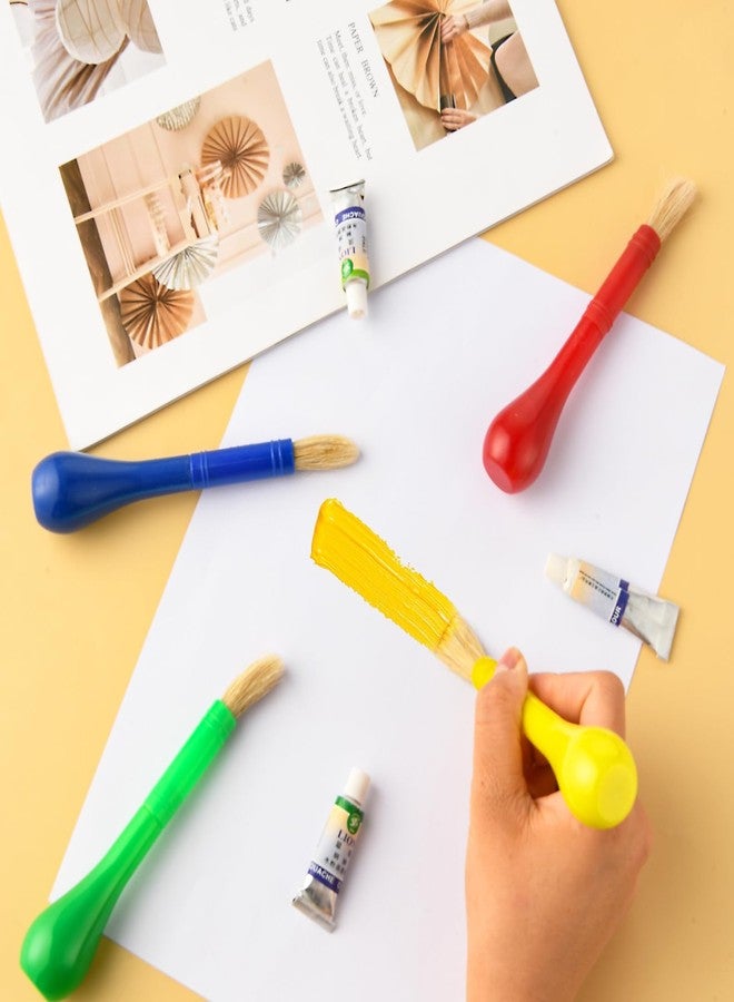 Prasacco 4 Piece Kids Paint Brushes, Jumbo Children's Paintbrushes Artist Paint Brushes with Easy to Hold Handles Grip Toddler Tempera Paint Brushes Kids Craft Paint Brushes for Kids Painting - Image 3