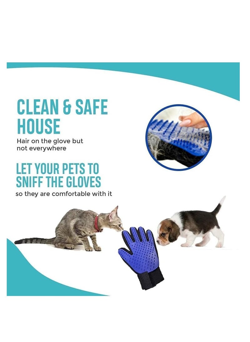 Loquat Pet Grooming and Massage Glove for Cats and Dogs - Blue - Image 5