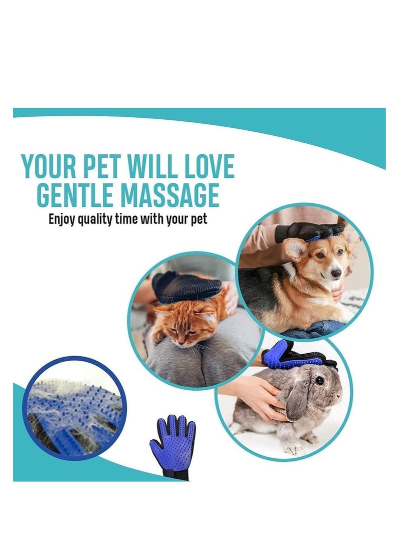 Loquat Pet Grooming and Massage Glove for Cats and Dogs - Blue - Image 3