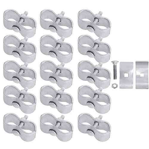 Hoqqf 16 Sets Dog Kennel Panel Clamps Chain Link Fence Clamps 1-3/8’’ Fence Parts Temporary Dog Kennel Clamps Galvanized Fence Ties for 32mm Pipe Panel Frames - Image 1