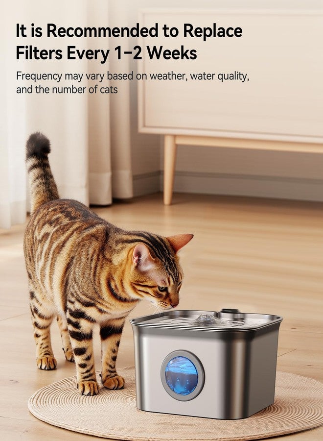 FEELNEEDY 6 Pack New Version Replacement Filters + 6 Pump Sponges for Feelneedy Stainless Steel Cat Water Fountain [FN-W22] - 99oz/2.8L Pet Water Fountain Filters - Image 5