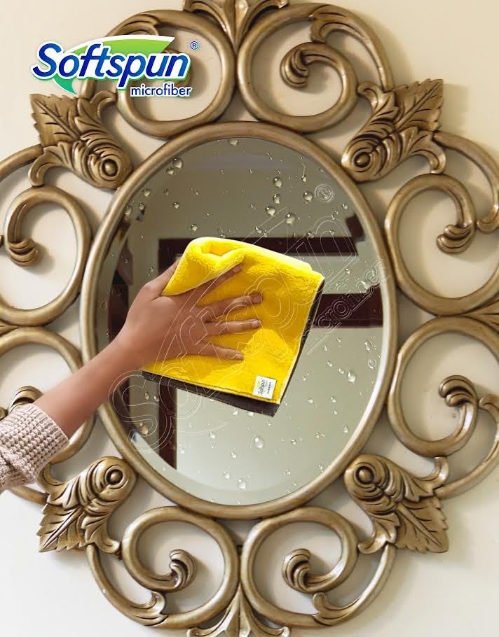 SOFTSPUN 900 GSM, Microfiber Double Layered Cloth 40x40 Cms 1 Pc Yellow, Extra Thick Microfiber Cleaning Cloths Perfect for Home, Kitchen, Furniture and More. - Image 5