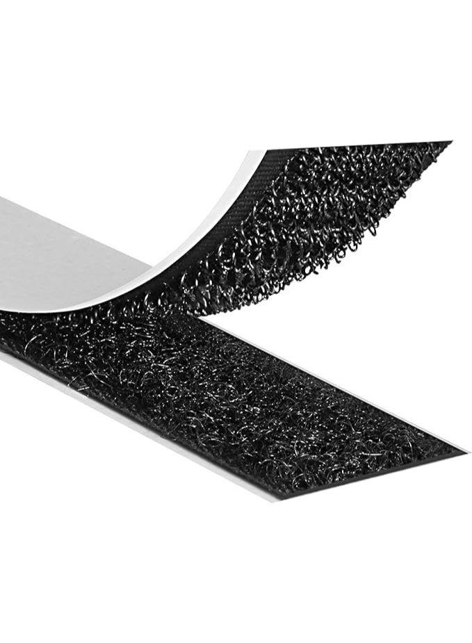 Generic Magic Tape Hook And Loop Fastener Reusable With Adhesive Backing, Mounting Tape, For DIY Home And Office Use (Black, 2M Hook & 2M Loop x 25mm Width) - Image 2