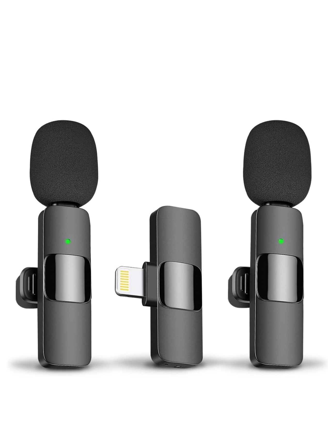 Professional Wireless Lavalier Lapel Microphone for iPhone, iPad - Cordless Omnidirectional Condenser Recording Mic for Interview Video Podcast Vlog YouTube