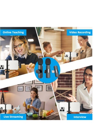 Professional Wireless Lavalier Lapel Microphone for iPhone, iPad - Cordless Omnidirectional Condenser Recording Mic for Interview Video Podcast Vlog YouTube - view 5