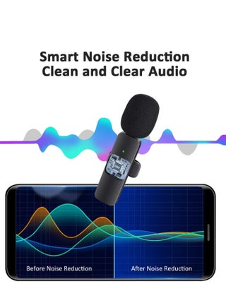 Professional Wireless Lavalier Lapel Microphone for iPhone, iPad - Cordless Omnidirectional Condenser Recording Mic for Interview Video Podcast Vlog YouTube - view 2