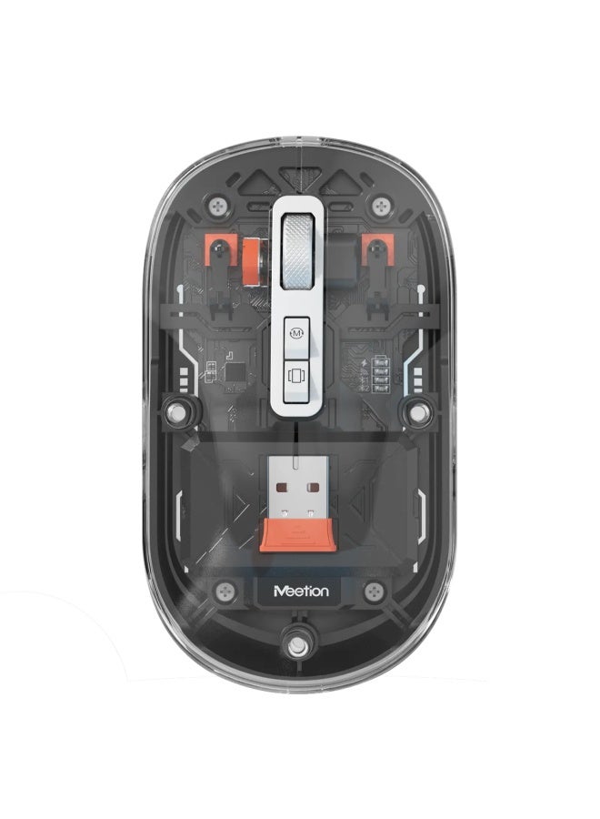 ميشين ماوس لاسلكي شفاف ثنائي الوضع BTM005 - أسود - Image 1