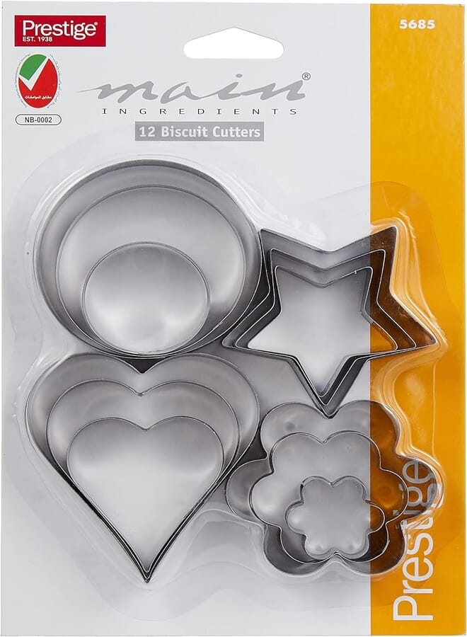 Prestige Biscuit Cutter Set Of 12 Piece Pr5685, Silver, 156 grams, Stainless Steel