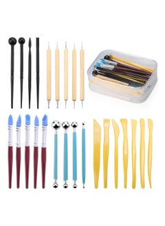 Y&D 25 Pcs Sculpting Tools Polymer Modeling Clay Pottery Dotting Pen Silicone Tips Ball Stylus Ceramic Indentation Set Also for Cake Fondant Decoration  - Image 1
