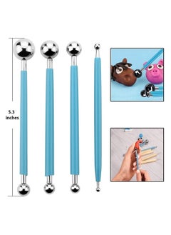 Y&D 25 Pcs Sculpting Tools Polymer Modeling Clay Pottery Dotting Pen Silicone Tips Ball Stylus Ceramic Indentation Set Also for Cake Fondant Decoration  - Image 4