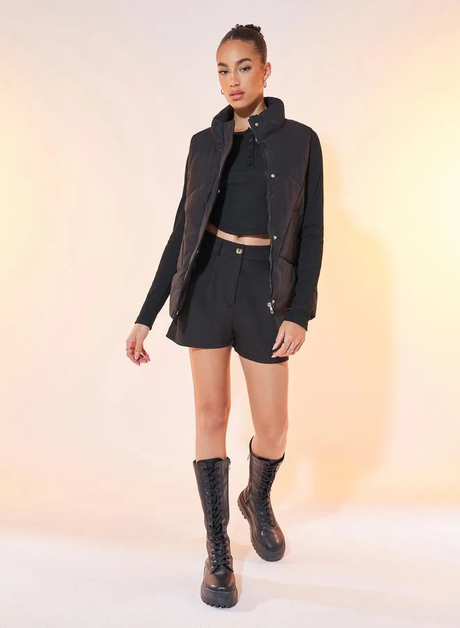 Take Two Sleeveless Padded Jacket With Zipper