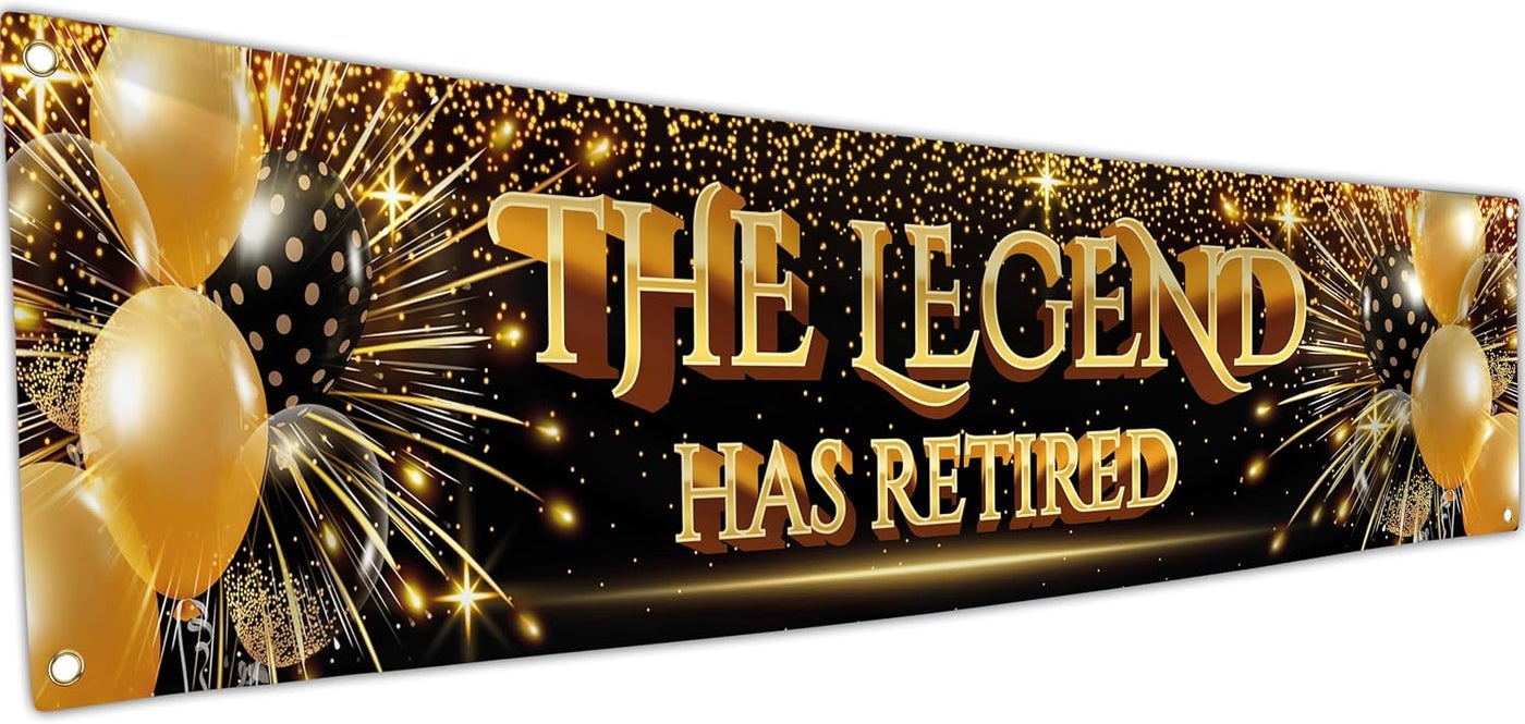 ARS Graphics ARS Graphics Happy Retirement Banner - The Legend Has Retired 6 X 1 3ft And