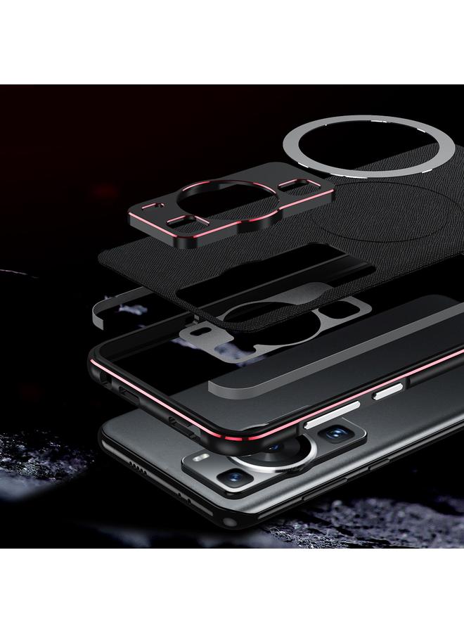 Zaboon Case For Huawei P60 / P60 Pro LK Aurora Metal Frame PU MagSafe Magnetic Phone Case - Image 3
