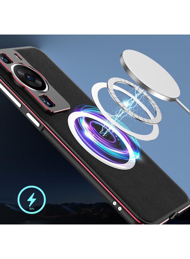 Zaboon Case For Huawei P60 / P60 Pro LK Aurora Metal Frame PU MagSafe Magnetic Phone Case - Image 4