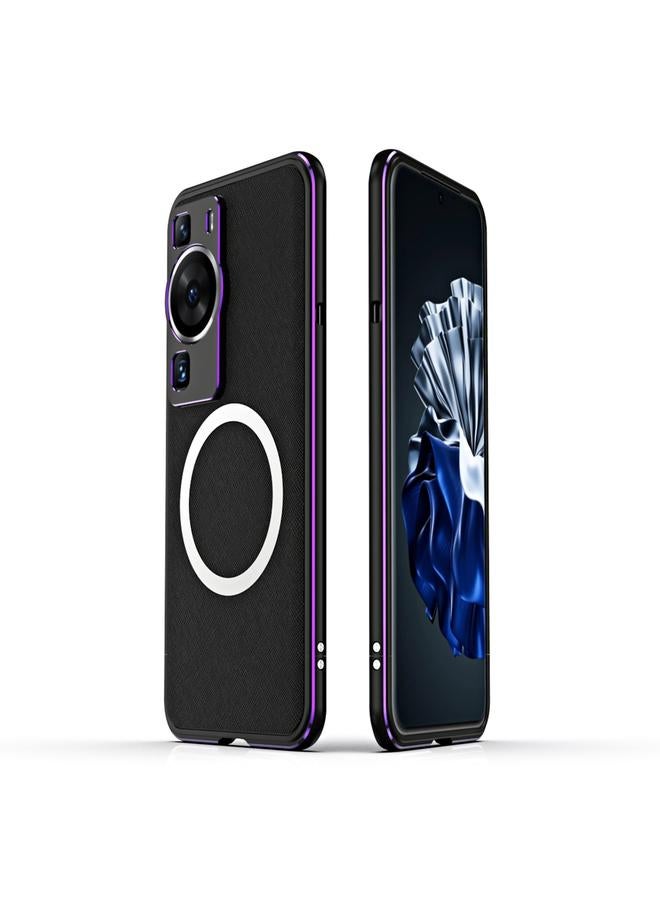 Zaboon Case For Huawei P60 / P60 Pro LK Aurora Metal Frame PU MagSafe Magnetic Phone Case - Image 1