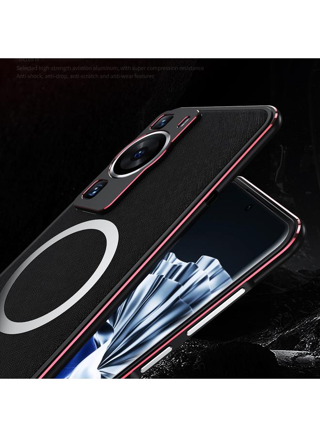 Zaboon Case For Huawei P60 / P60 Pro LK Aurora Metal Frame PU MagSafe Magnetic Phone Case - Image 5