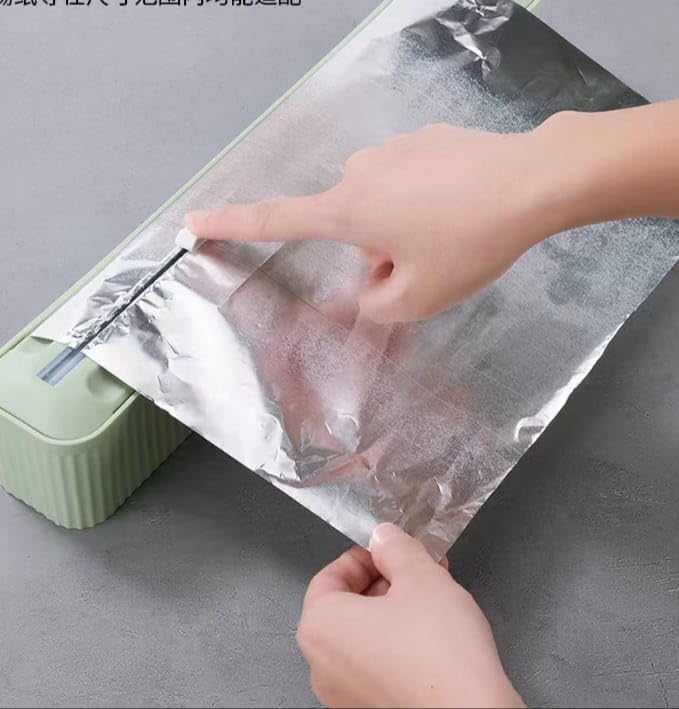 Meetzone Magnetic Foil and Cling Wrap Dispenser and Cutter Food Wrap Foil Paper Cutter Plastic Food Paper Wraptastic Dispenser Household Preservative Film Cutter 1pcsMulticolour - Image 3