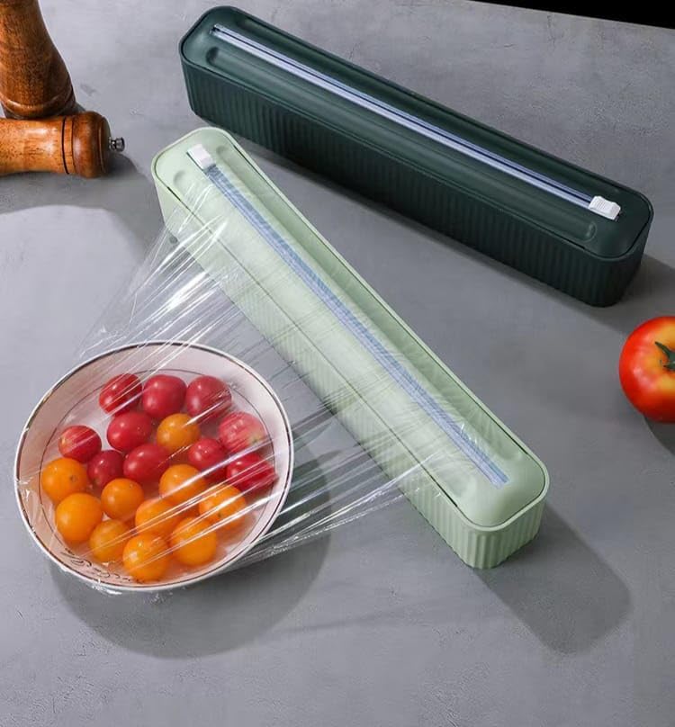 Meetzone Magnetic Foil and Cling Wrap Dispenser and Cutter Food Wrap Foil Paper Cutter Plastic Food Paper Wraptastic Dispenser Household Preservative Film Cutter 1pcsMulticolour - Image 5