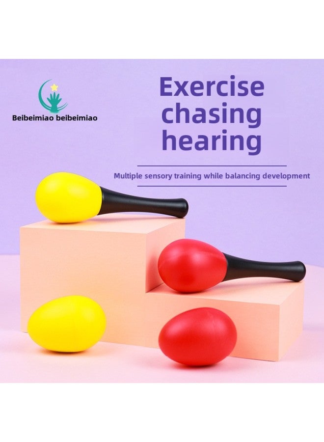 Small Sand Hammer Baby Baby Chasing Vision Toy Hand Grasping Hearing Training Toy Red Vision Training Red Ball Newborn-Color:Black And White Ball + Big Red Ball (0-12 Months) To Send Sand Hammer * 2 + Sand Egg * 2 - Image 2