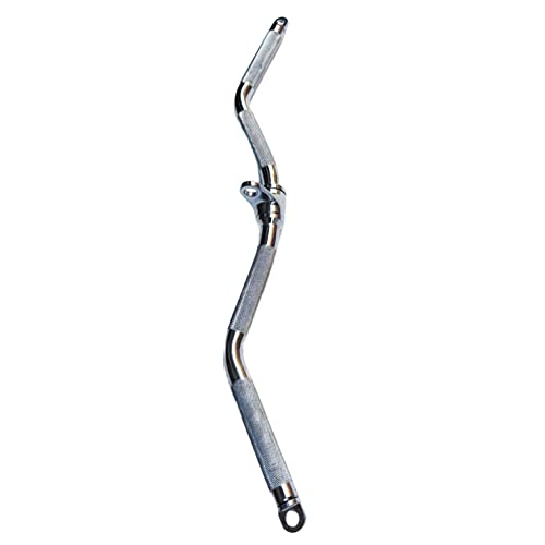 yuhqc Lat Cable Machine Attachment Curl Pulldown Barbell Revolving Bar, Multi-Exerciser Cable Attachment, Solid Steel Tricep Press Down Bar with Rubber Handgrips & Revolving Hanger (29 Inch Chrome) - Image 3