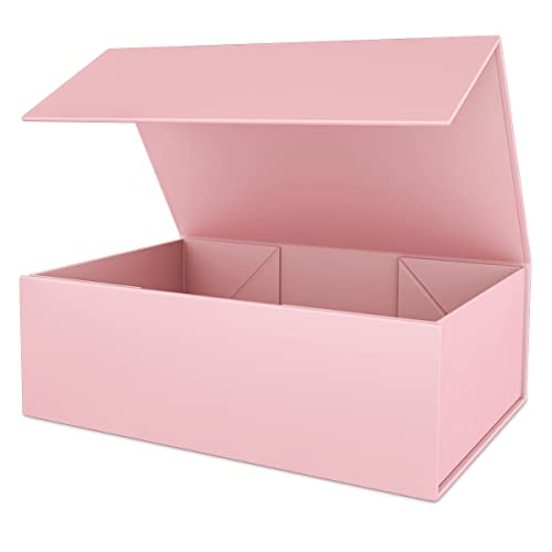 ROSTELACK Pink Gift Box 12" x 6" x 4" with Magnetic Closure Lid Gifts Boxe for Presents,Bridesmaid Gifts Boxes,Cute Box,Birthday Gift Boxe,Luxury for Gifts Packaging, Magnetic Gift Boxes for Wrapping Gifts (Pink) - Image 1