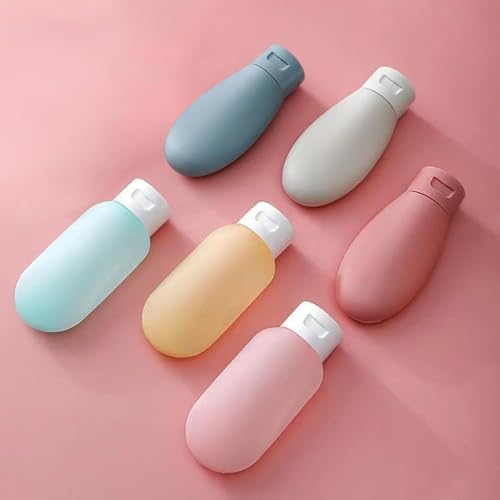 PiyuBind Travel Bottles Set For Toiletries Travel Size Containers Leak Proof Silicone Squeezable Spray Bottles Jars For Women Men, For Shampoo Lotion Body Wash (100ml (3) + 60ml (3)) - Image 5