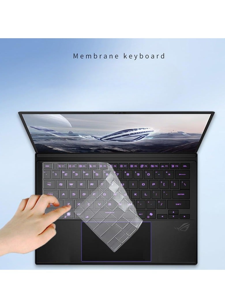 أربع قطع غلاف سيليكوني لوحة مفاتيح متوافق مع لابتوب ASUS ROG Flow Z13 (2025) GZ302E مقاس 13.4 بوصة - غطاء واقي من الجلد الصناعي وTPU للوحة مفاتيح الألعاب - Image 4