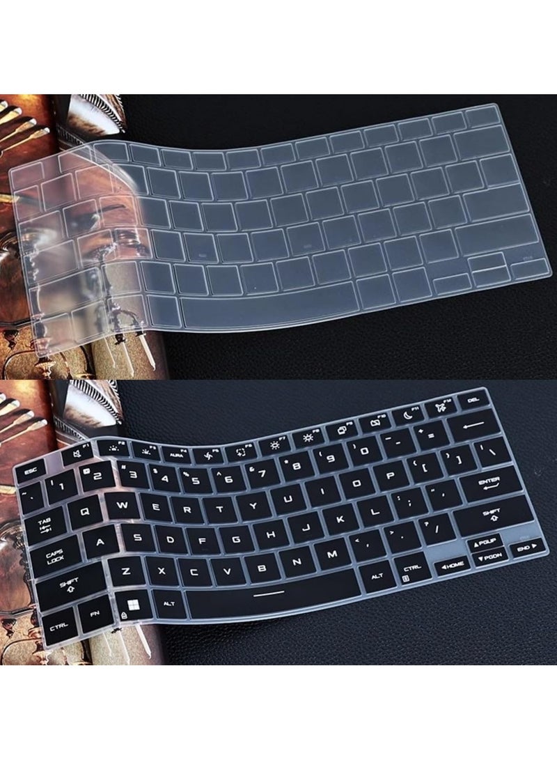 أربع قطع غلاف سيليكوني لوحة مفاتيح متوافق مع لابتوب ASUS ROG Flow Z13 (2025) GZ302E مقاس 13.4 بوصة - غطاء واقي من الجلد الصناعي وTPU للوحة مفاتيح الألعاب - Image 1