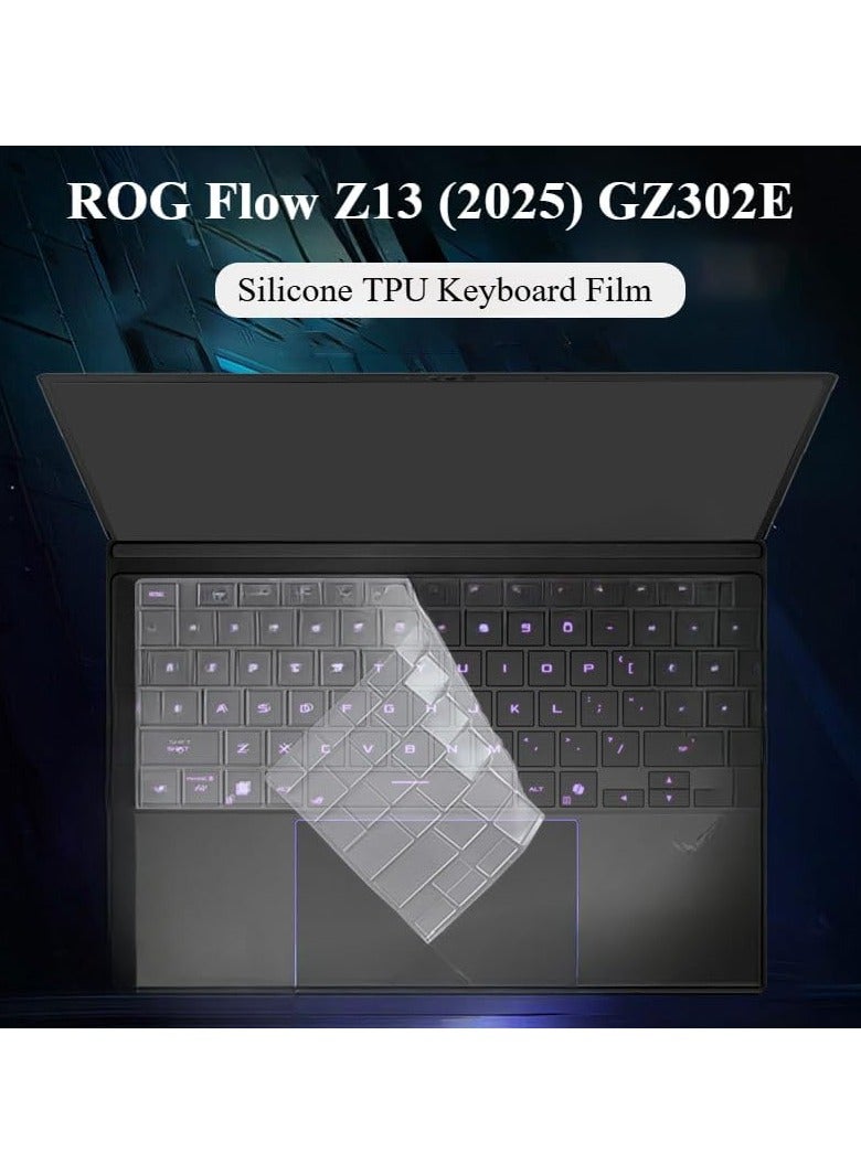 أربع قطع غلاف سيليكوني لوحة مفاتيح متوافق مع لابتوب ASUS ROG Flow Z13 (2025) GZ302E مقاس 13.4 بوصة - غطاء واقي من الجلد الصناعي وTPU للوحة مفاتيح الألعاب - Image 2