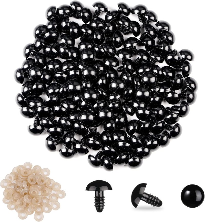 Vanblue 260pcs 18mm Safety Eyes for Amigurumi with Washers Black Safety Eyes for Crocheting Plastic Crochet Eyes for Stuffed Animals Doll Animals for Teddy Bear Crafts Making Halloween Decorations - Image 1