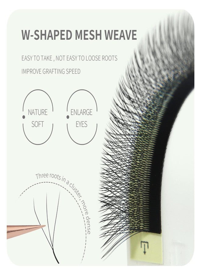 ANNAFRIS 3D Premade Fan W Shape Clover Eyelash Extensions 0.07 D Curl 9mm Volume Self Fanning W Lashes Extension Makeup Supplies Professional Use (0.07 D, 9mm) - Image 2