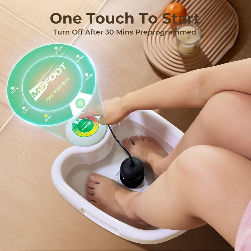 MSFOOT Upgraded Ionic Foot Bath Detox Machine â€“ No Salt Limit, No Alarm Shutoffs | One-Touch 30-Min Auto Spa | 2 Arrays, 15 Liners & Detox Sea Salt | Home Foot Spa for Circulation & Relaxation - Image 5