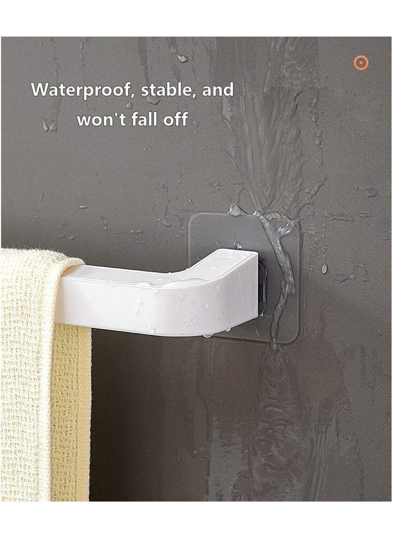 Alissa - Bathroom Shelf Over Toilet Wall Mounted Hanging Shelves White Rod Towel Rack,Shoes Holder No Drill Storage, Durable Plastic Space Saving Organizer, Suitable for Towels Slippers Storage Shelf Set of 2 - Image 1