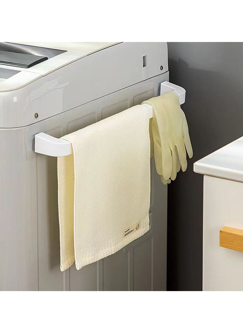 Alissa - Bathroom Shelf Over Toilet Wall Mounted Hanging Shelves White Rod Towel Rack,Shoes Holder No Drill Storage, Durable Plastic Space Saving Organizer, Suitable for Towels Slippers Storage Shelf Set of 2 - Image 1