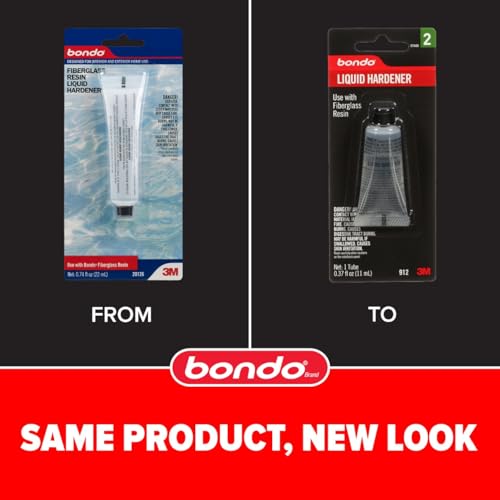 Bondo 3M Bondo Liquid Hardener 1 Tube 0.37 fl oz., Use with Fiberglass Resin for Auto and Home Repairs Including Tubs, Showers, Sinks, Pools, Hot Tubs, and Boats, Waterproof Repair (00912) - Image 2