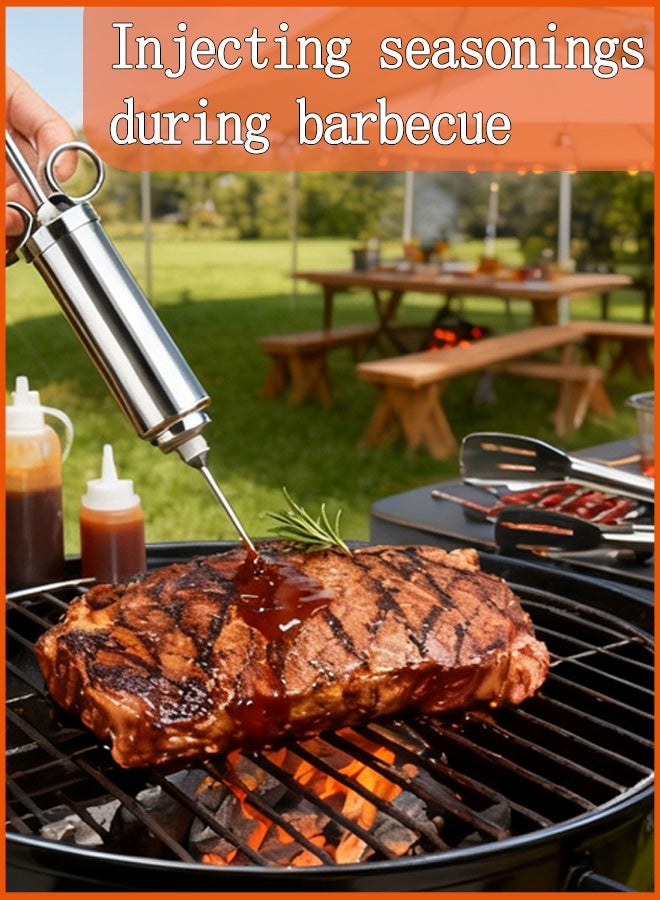 Fyliz 304 Stainless Steel Meat Injector, 2oz Seasoning Syringe with 3 Needles for BBQ, Turkey & Brisket - Image 4