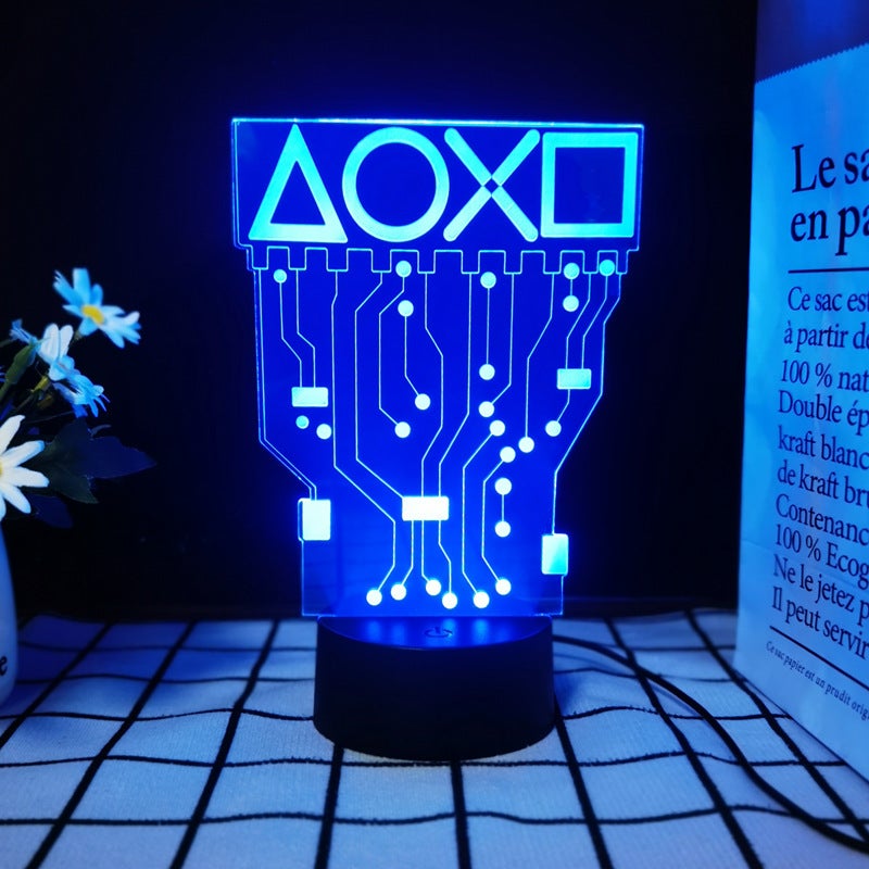 مصباح ليلي LED ثلاثي الأبعاد لغرفة الألعاب، ديكور بتصميم Xbox/PS