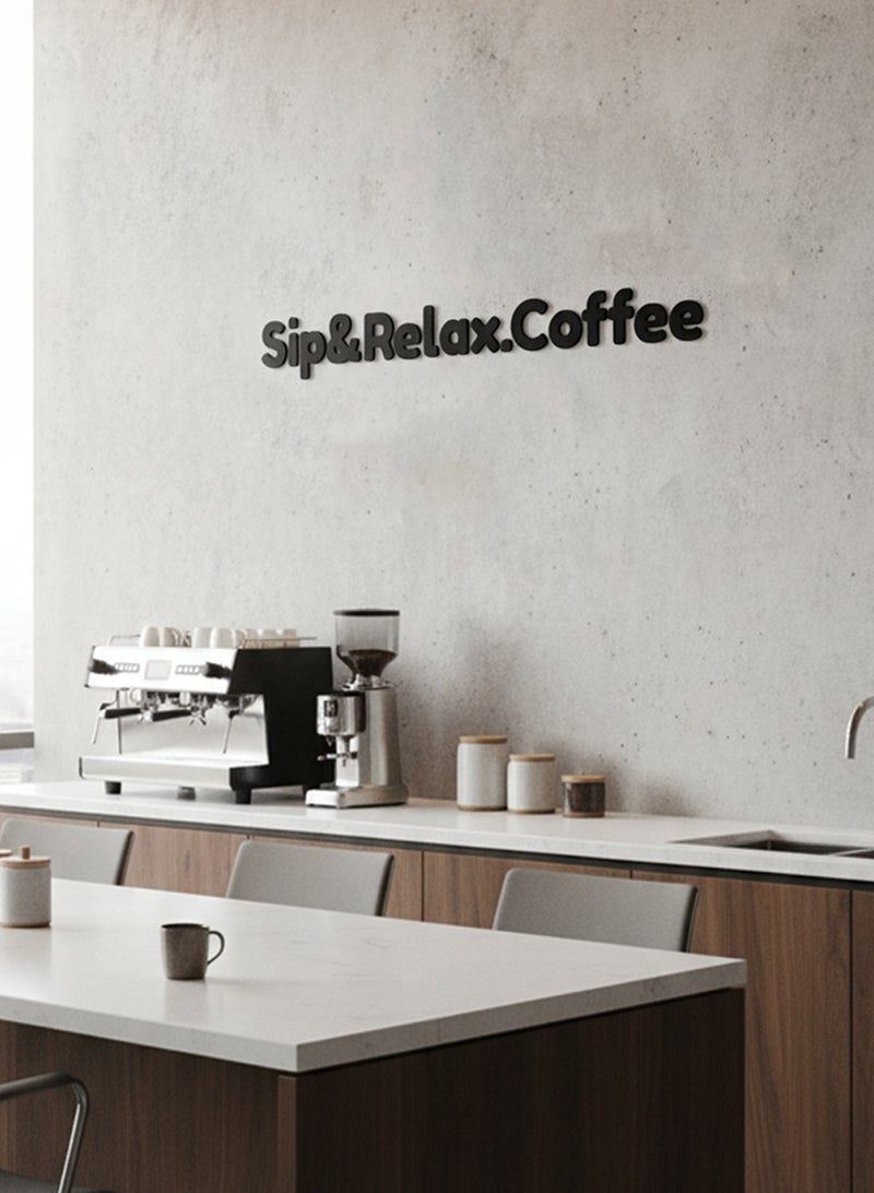 لوحة أكريليك بلاصق خلفي مصممة بالليزر على شكل عبارة إنجليزية عن القهوة - Image 4