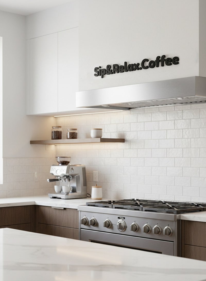 لوحة أكريليك بلاصق خلفي مصممة بالليزر على شكل عبارة إنجليزية عن القهوة - Image 5