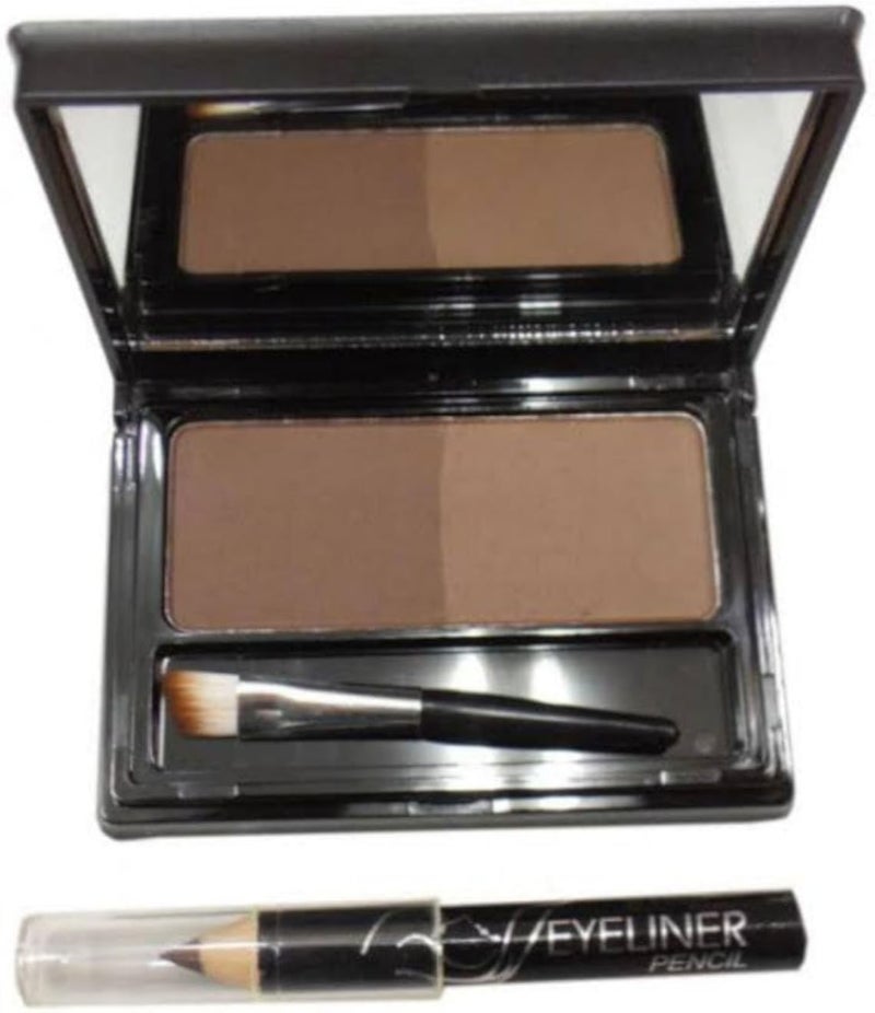 MN Eyebrow Powder with Brush and Pencil - Dark Brown & Light Brown